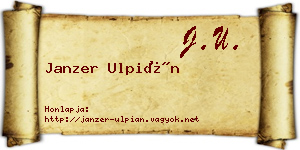 Janzer Ulpián névjegykártya